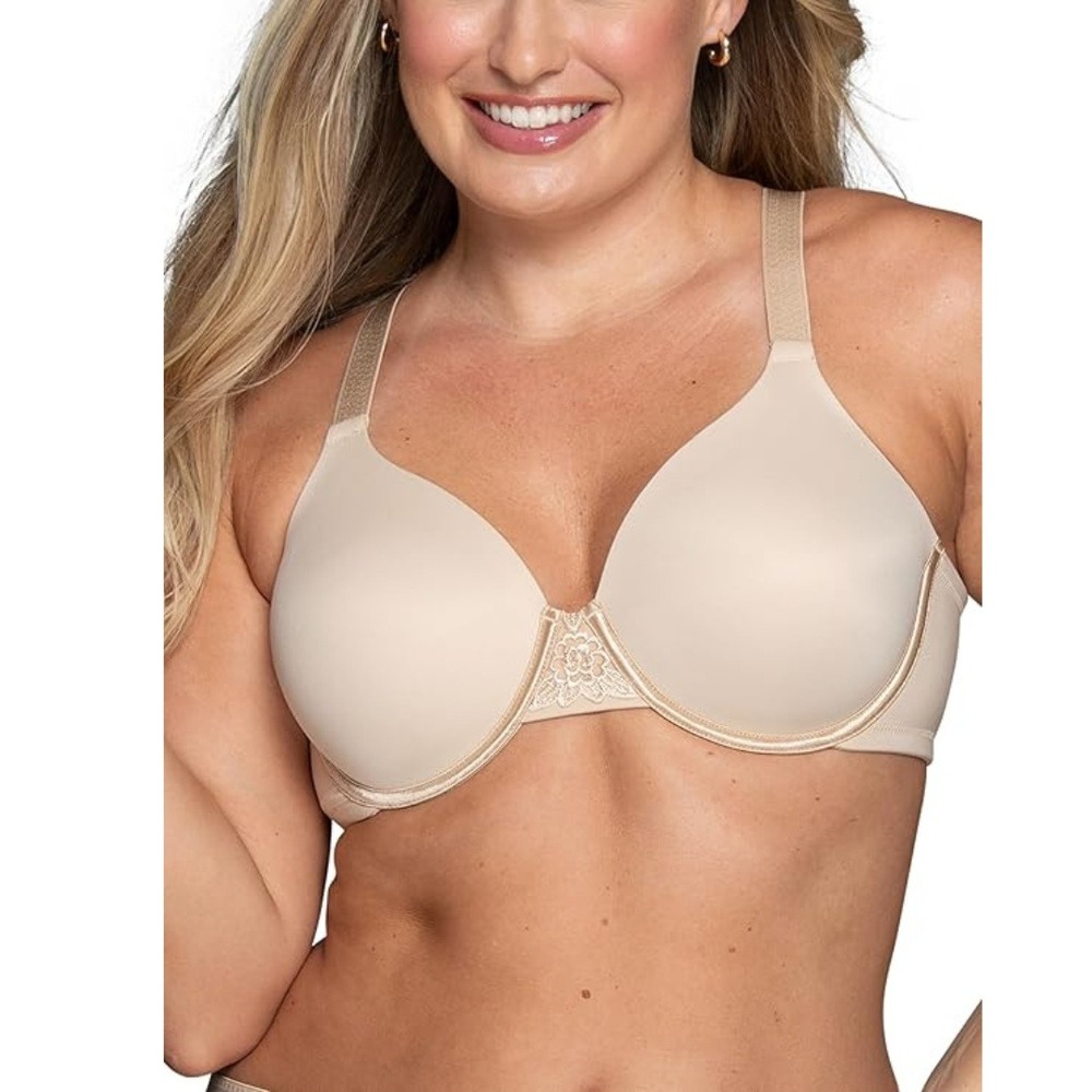 Vanity Fair Women's Adjustable Beige Beauty Back Underwire T-Shirt Bra Size 40D